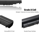 Premium four cell laptop replacement battery model HS03 regulatory label side