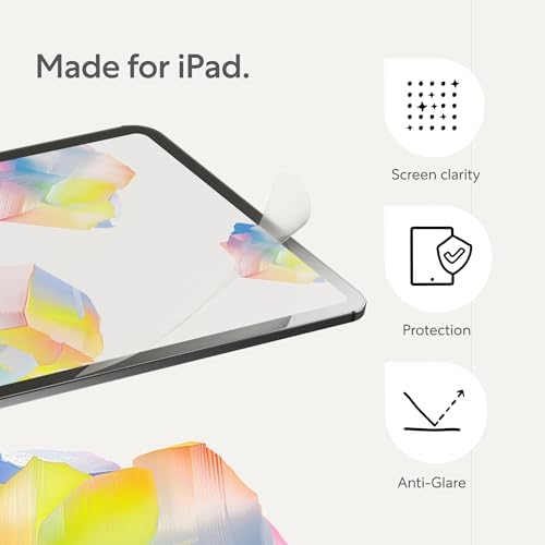 Artist using Apple Pencil on iPad with Paperlike screen protector applied