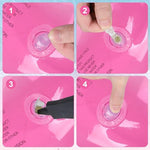 Close up of ergonomic handle on Fysuimu clear pink pool ring