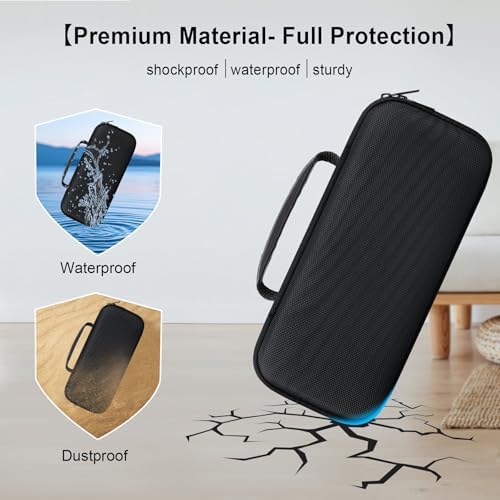Soft velvet lining interior view of the protective golf speaker carrying bag