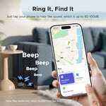 UGREEN Bluetooth tracker being placed neatly inside a premium leather travel suitcase