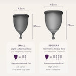EcoBlossom silicone menstrual cup being folded for easy insertion.