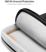 MOSISO side open tablet case showcasing secure horizontal zipper enclosure mechanism.