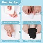 Breathable toe protector worn inside a sneaker for friction reduction.