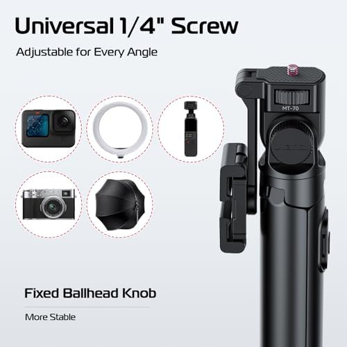 Ulanzi black lightweight travel tripod showing the stable unfolded base layout.
