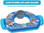USA imported Disney toddler toilet seat showing detachable splash guard and underneath structure