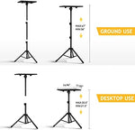 Adjustable height laptop tripod stand with attached flexible gooseneck phone holder