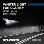 Sylvania H7 SilverStar twin pack headlight bulbs showing the specialized lamp coating