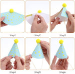 Tucnoeu adjustable cone hat with pom poms