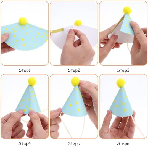 Tucnoeu adjustable cone hat with pom poms