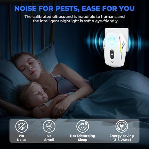 Authentic imported electronic rodent repellent packaging with user instruction guide