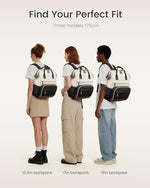 LOVEVOOK multi compartment nurse and teacher bag standing upright displaying the water resistant fabric and leather detailing.