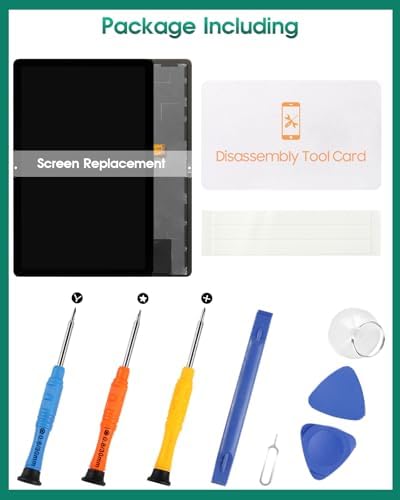 Full packaging contents of the SRJTEK tablet screen assembly kit for display restoration