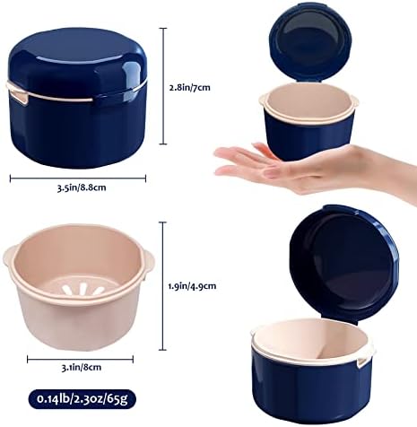 Portable denture soaking cup for travel and home use