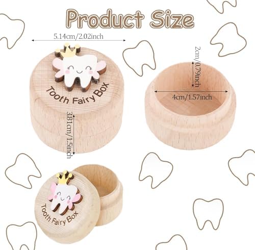 Close up of wooden texture on Azbuk tooth fairy keepsake container