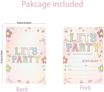 Qinghemengxia cute flower invitation cards showing the fill in lines for party details