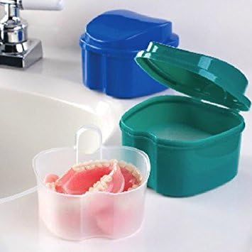 Authentic USA imported Pepsodent denture bath with secure hinged lid.