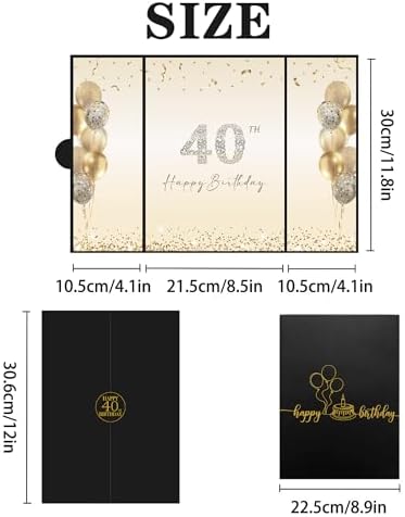 Close up of Darunaxy 40th birthday gilded gold detailing