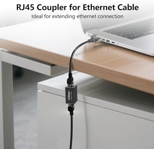Back view of the Jadaol professional grade internet cable coupler emphasizing the industrial full metal shielding boundary.