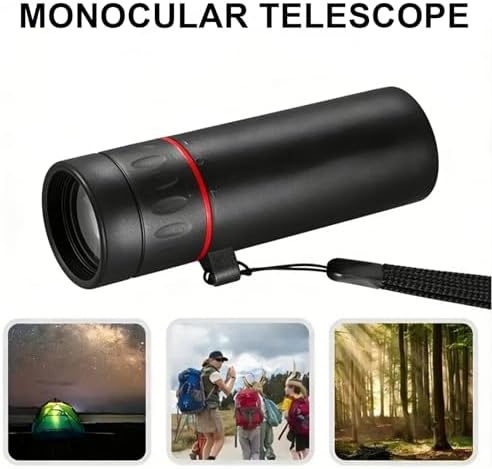Waterproof monocular scope being held in one hand demonstrating its portable compact size.