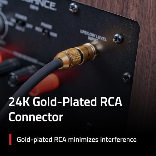 Fluance Premium Grade Subwoofer Cable with Gold-Plated RCA Connectors, High-Performance OFC Cable with Durable Rubber Insulator for Subwoofer, Home Theater, Amplifier - 12 ft - Image 6