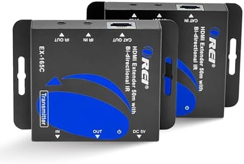 Orei 1080p media extender side panel displaying the HDMI loop out and network cable ports