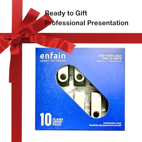 Enfain premium black media storage flash drives showing universal compatibility with laptop ports