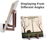 EGMEHOAD modern album display stand with ten to fifteen LP records inside