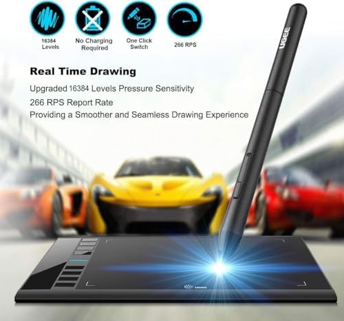 Close up view of the eight customizable express shortcut keys on the Ugee M708 tablet