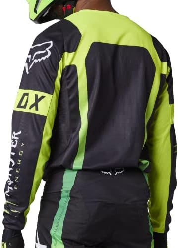 Side profile of Fox 180 Monster apparel demonstrating the breathable mesh panels