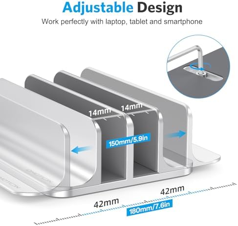 Premium silver metallic stand for MacBook and gaming laptops