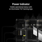 ASUS TUF PC fan hub displaying the clear built in operation LED indicators