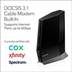 Netgear CAX80 premium high speed internet router package layout with authentic imported accessories