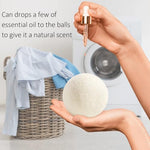 Sustainable laundry room solution featuring reusable wool dryer accessories for large clothing loads