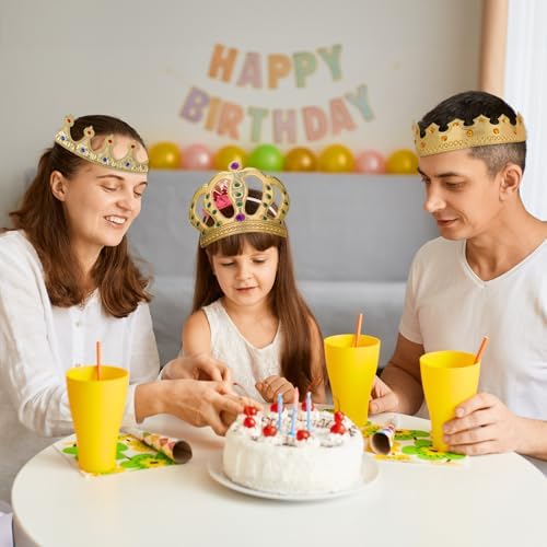Assorted styles of royal gold crowns for group play
