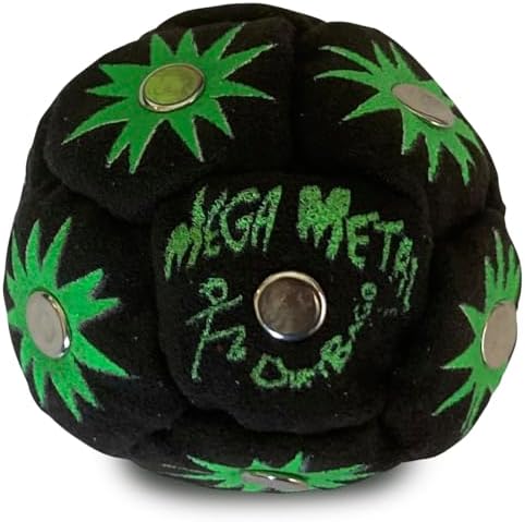 Dirtbag Stellar Staller Glow in the Dark Footbag close up view showing premium hand sewn stitching.