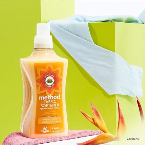 Method laundry care bottle showing biodegradable formula and recycled packaging