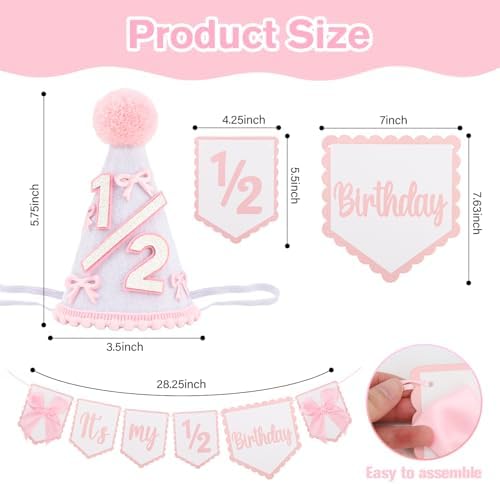 Inocean 1/2 birthday party cone hat packaging