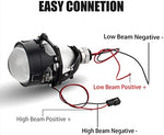 Rear view of 3.0 inch bi-LED projector lens with threaded mounting shaft