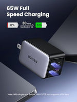 UGreen multi port fast charging block powering a laptop and smartphone simultaneously