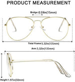 Aisswzber unisex aviator glasses showing bridge and frame detail