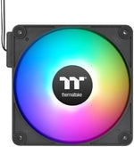 Premium imported Thermaltake computer cabinet fans linked magnetically showing seamless cableless daisy chain setup.
