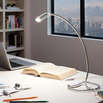 Labriciyon adjustable desk light for office work showing the flexible arm twisted at a right angle