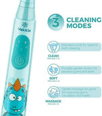 Vekkia children sonic toothbrush packaging contents including the USB charging cable and four replacement brush heads.