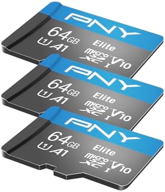 PNY memory card bundle showcasing the three micro storage chips alongside the included full-size SD adapter for laptop compatibility.