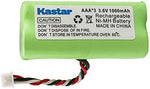 Kastar barcode scanner replacement batteries five pack showing the three pin terminal wire connector