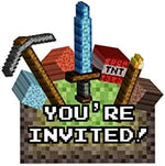 Close up of the double sided gaming party invitation card showing back fill in lines for date and RSVP