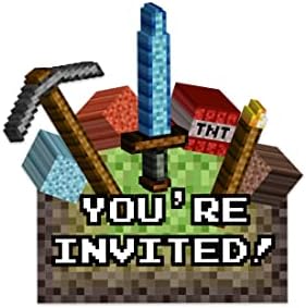 Close up of the double sided gaming party invitation card showing back fill in lines for date and RSVP