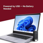 Inseego USB8 modem connected to a laptop for remote work
