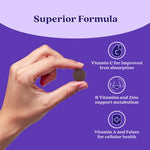 Premium USA imported BeLive multivitamin and iron supplements close up